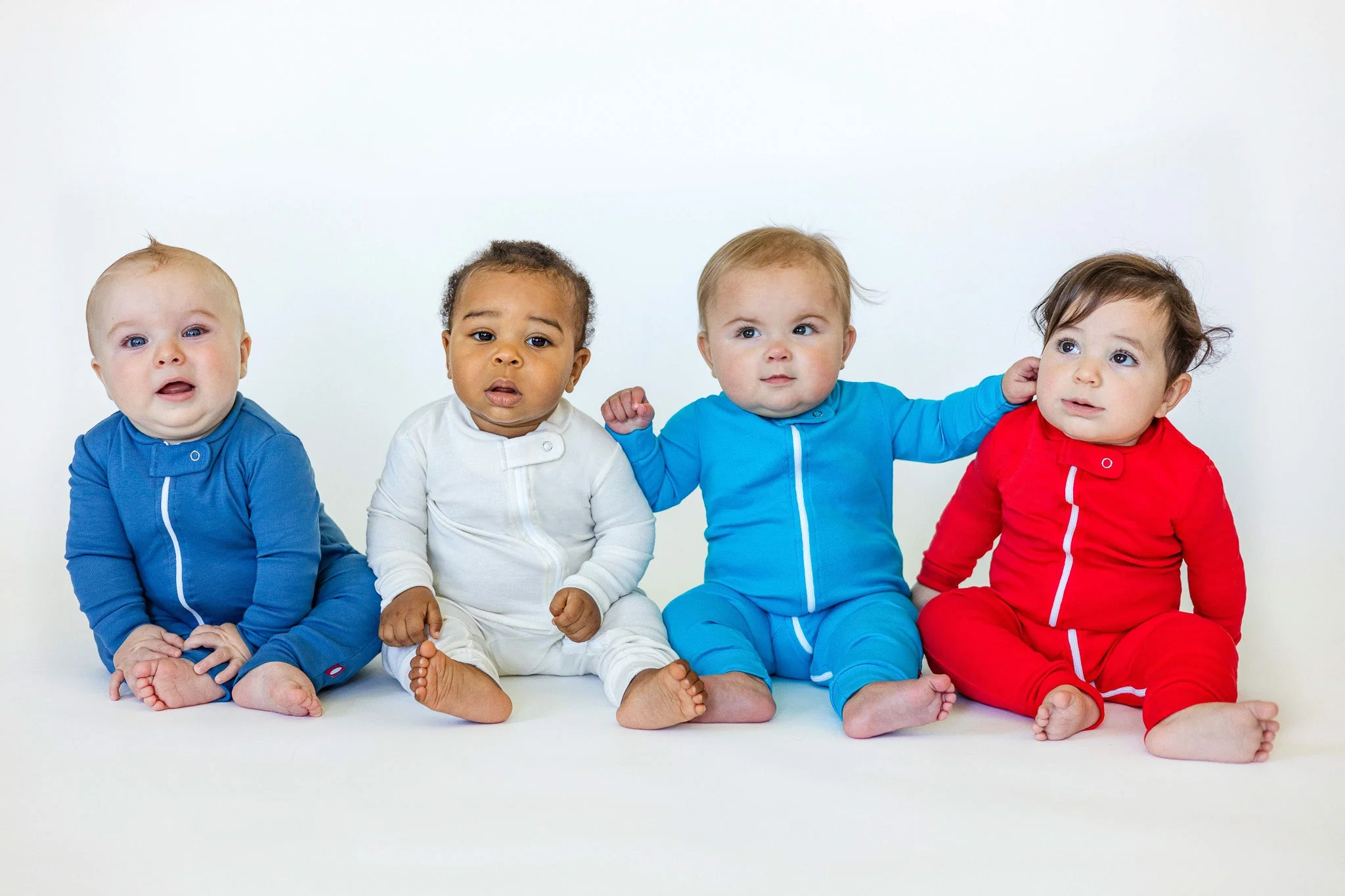 Super-Soft Organic Cotton Footless Zip Footie| Bright Light Blue - Drispect