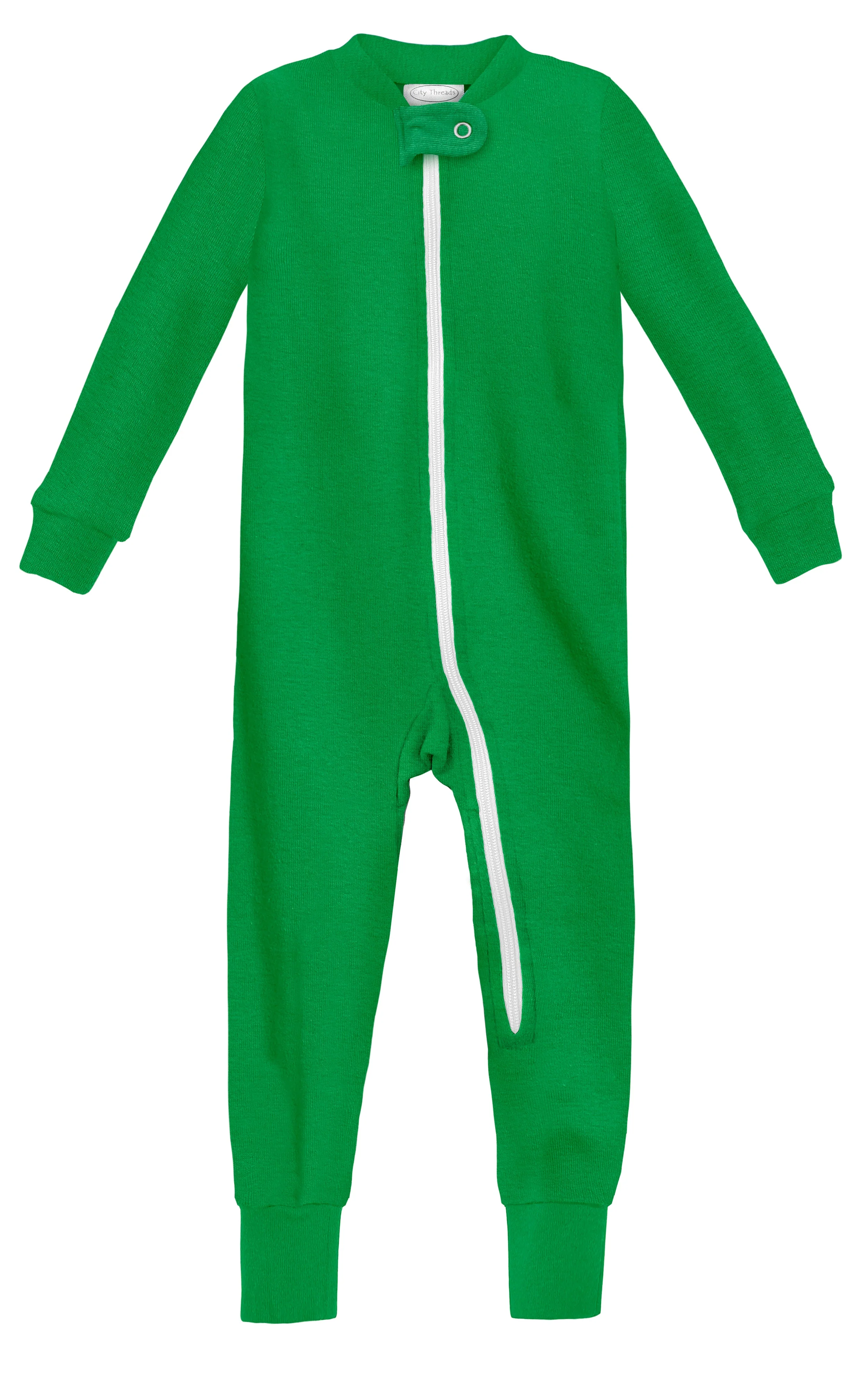 Super-Soft Organic Cotton Footless Zip Footie| Elf - Drispect